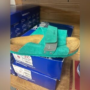 Birkenstock Green Suede Sandals